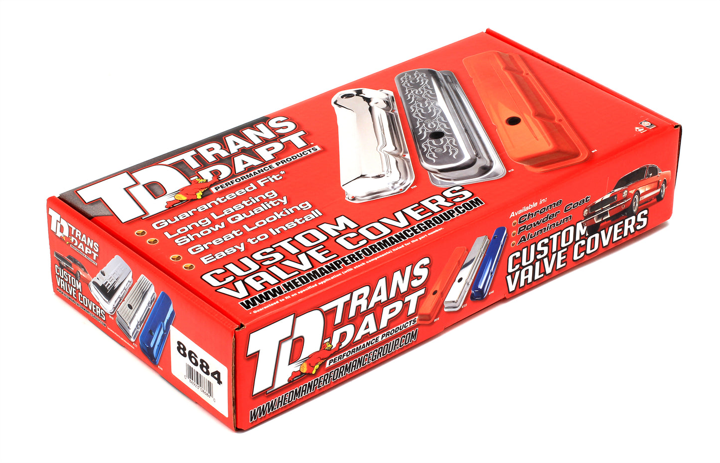 Trans-Dapt Performance Chevy 283-400 Tall Asphalt Black Powder Coated Valve Covers- Unbaffled 8684