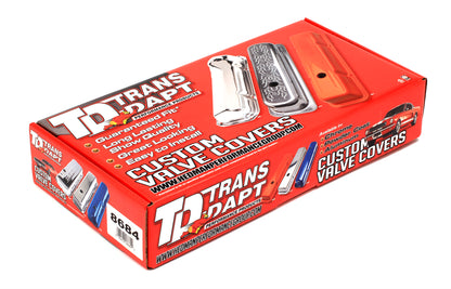 Trans-Dapt Performance Chevy 283-400 Tall Asphalt Black Powder Coated Valve Covers- Unbaffled 8684