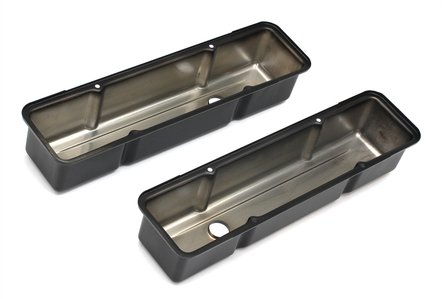 Trans-Dapt Performance Chevy 283-400 Tall Asphalt Black Powder Coated Valve Covers- Unbaffled 8684