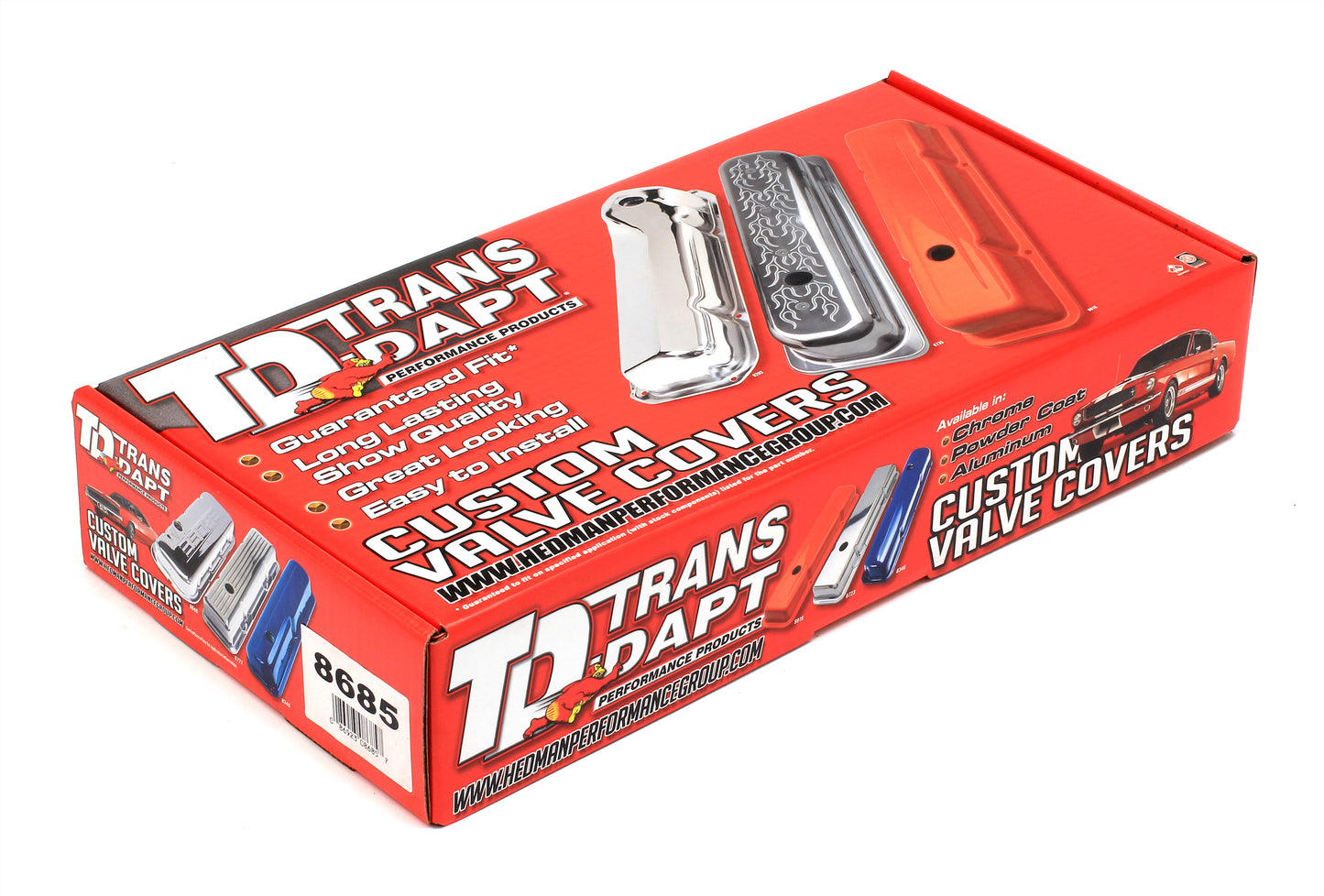 Trans-Dapt Performance Chevy 283-400 Short Asphalt Black Powder Coated Valve Covers- Unbaffled 8685