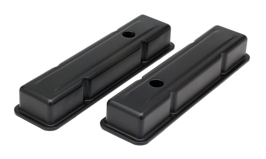 Trans-Dapt Performance Chevy 283-400 Short Asphalt Black Powder Coated Valve Covers- Unbaffled 8685