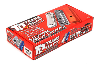 Trans-Dapt Performance Chevy 283-400 Tall Asphalt Black Powder Coated Baffled Valve Covers 8686