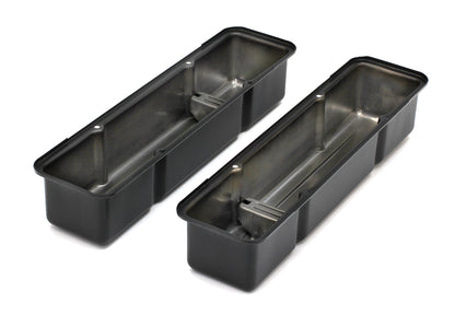 Trans-Dapt Performance Chevy 283-400 Tall Asphalt Black Powder Coated Baffled Valve Covers 8686