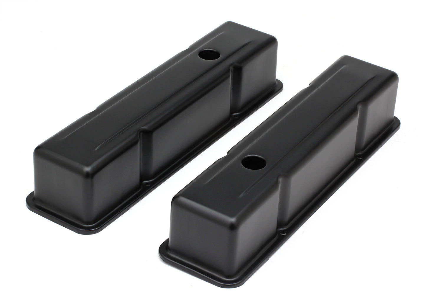 Trans-Dapt Performance Chevy 283-400 Tall Asphalt Black Powder Coated Baffled Valve Covers 8686