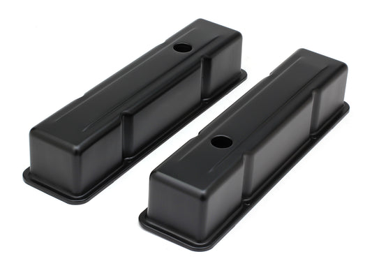 Trans-Dapt Performance Chevy 283-400 Tall Asphalt Black Powder Coated Baffled Valve Covers 8686