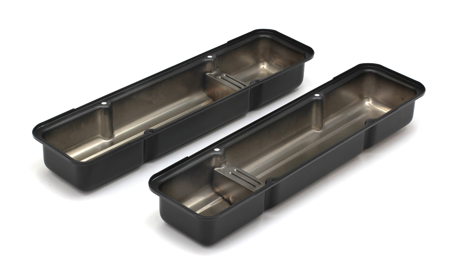 Trans-Dapt Performance Chevy 283-400 Short Asphalt Black Powder Coated Baffled Valve Covers 8688