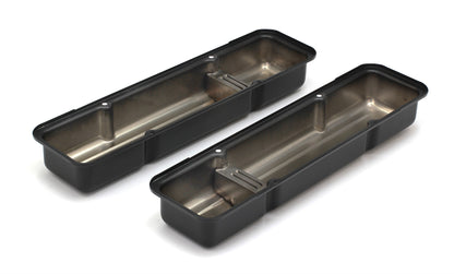 Trans-Dapt Performance Chevy 283-400 Short Asphalt Black Powder Coated Baffled Valve Covers 8688