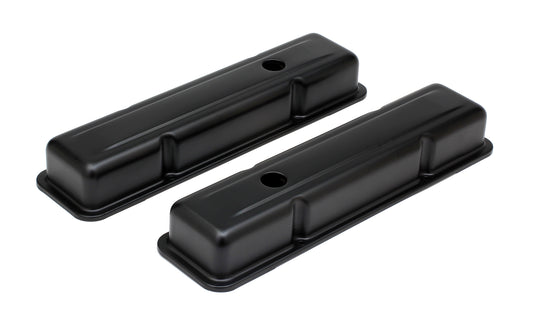 Trans-Dapt Performance Chevy 283-400 Short Asphalt Black Powder Coated Baffled Valve Covers 8688