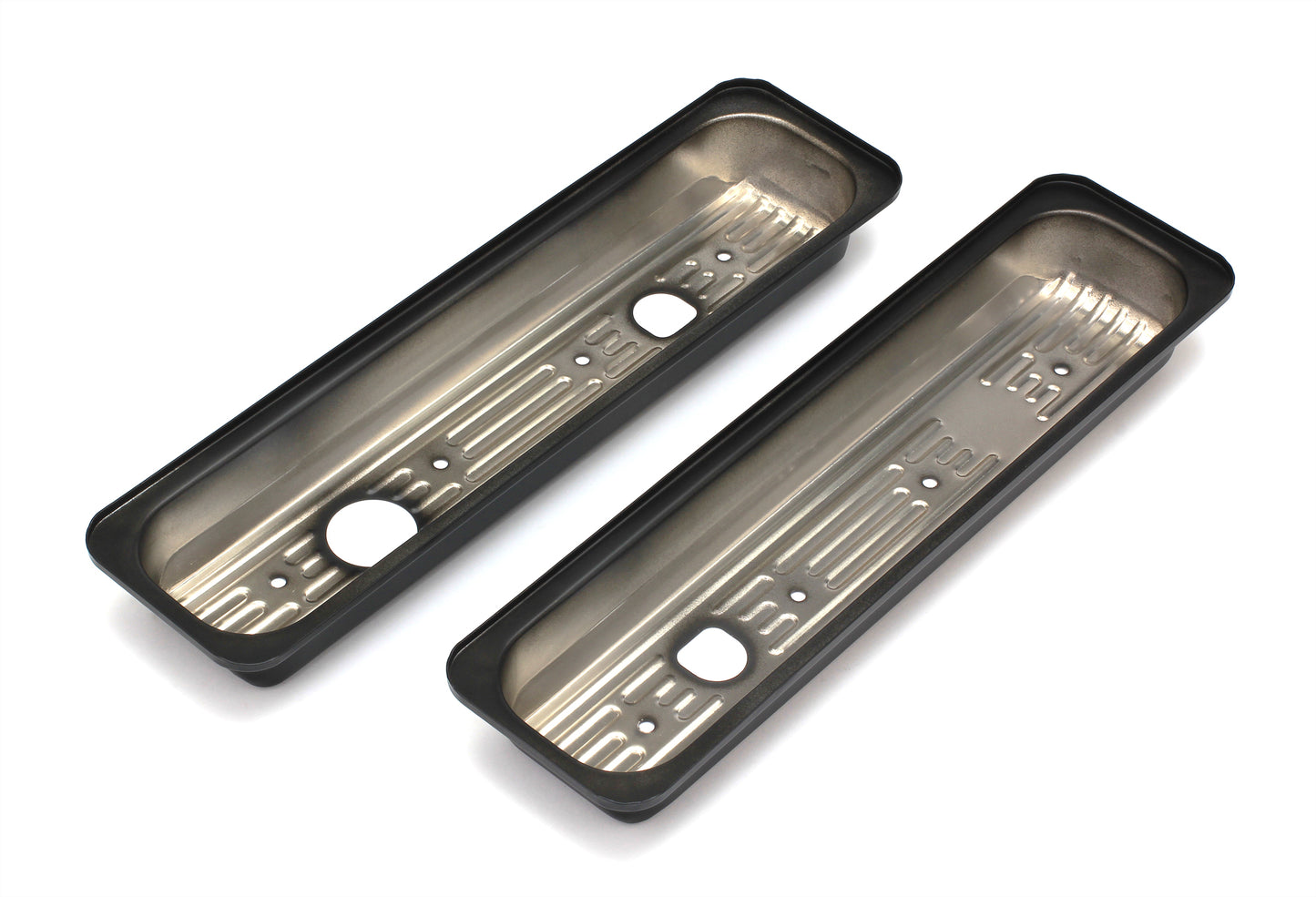 Trans-Dapt Performance Chevy 5.0-5.7L (Trucks Only); Asphalt Black Powder Coated Valve Cover Caps 8689