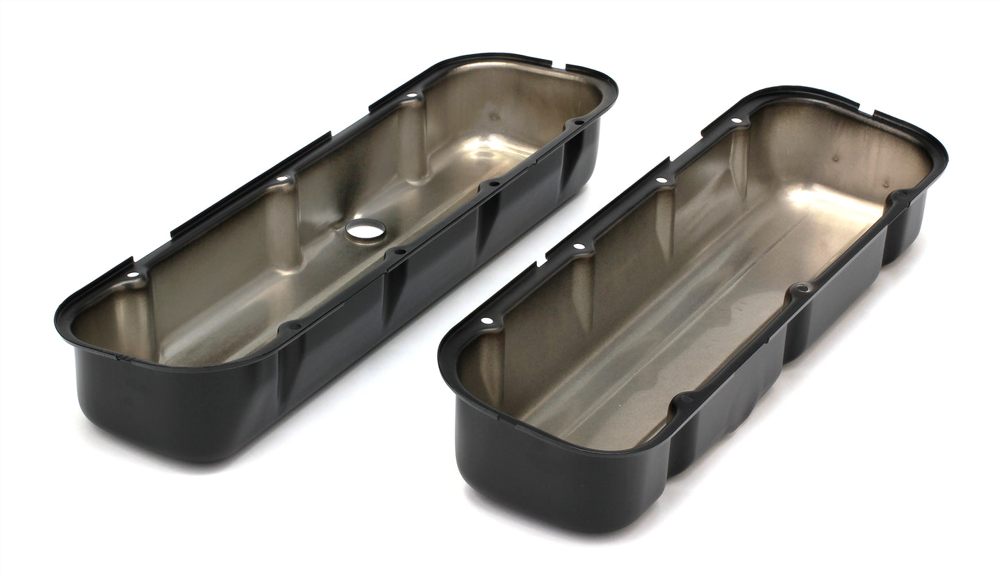 Trans-Dapt Performance Chevy 396-502 Tall Asphalt Black Powder Coated Valve Covers- Unbaffled 8690