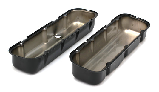Trans-Dapt Performance Chevy 396-502 Tall Asphalt Black Powder Coated Valve Covers- Unbaffled 8690
