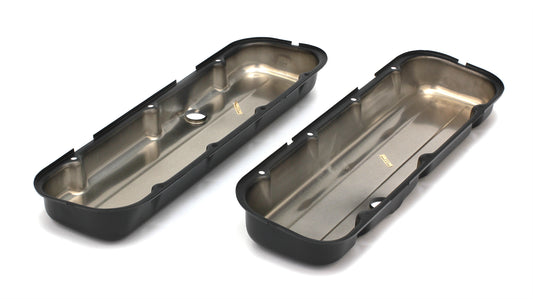 Trans-Dapt Performance Chevy 396-502 Short Asphalt Black Powder Coated Valve Covers- Unbaffled 8691