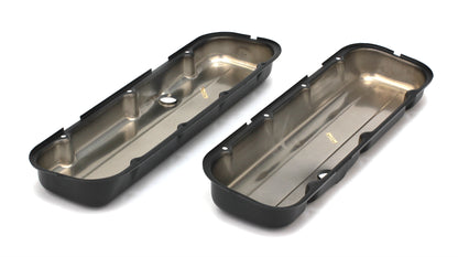 Trans-Dapt Performance Chevy 396-502 Short Asphalt Black Powder Coated Valve Covers- Unbaffled 8691
