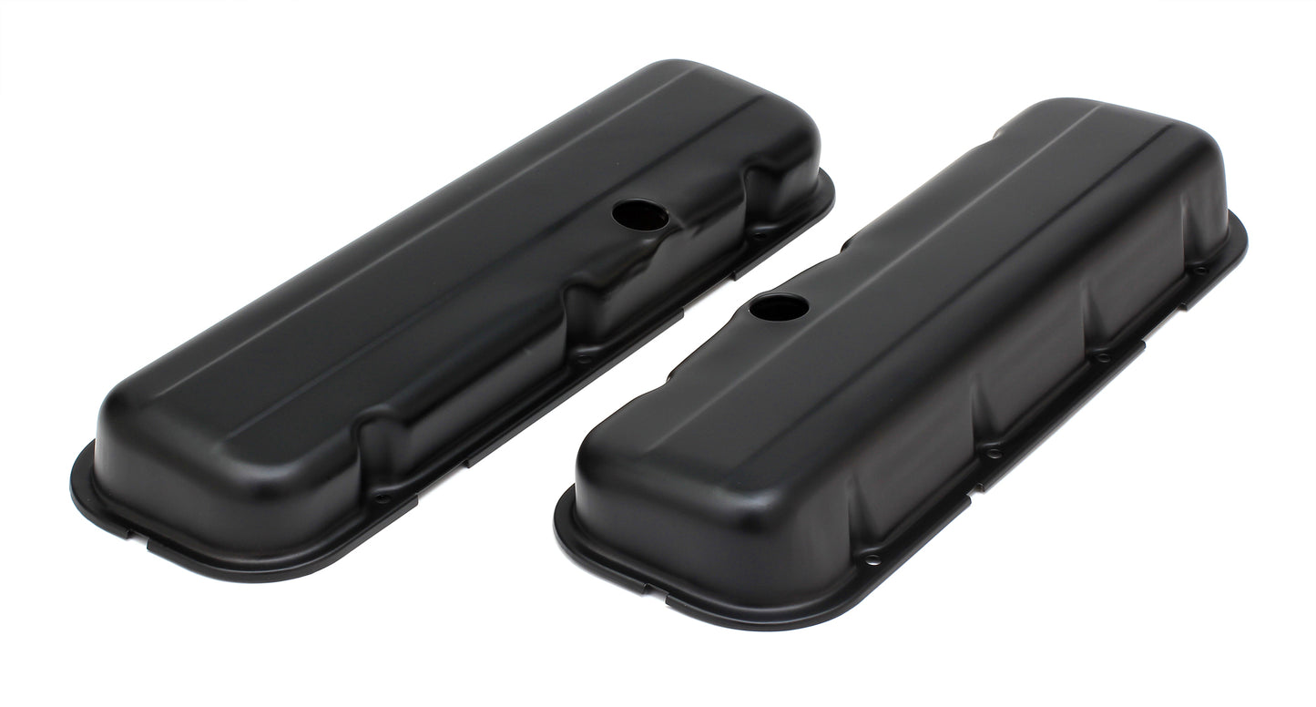 Trans-Dapt Performance Chevy 396-502 Short Asphalt Black Powder Coated Valve Covers- Unbaffled 8691