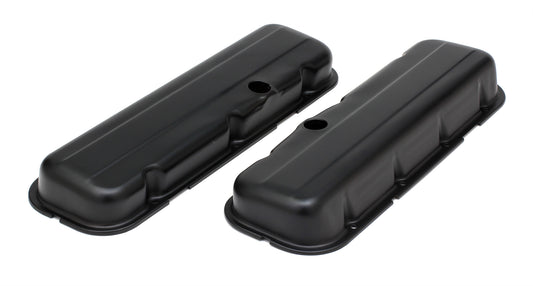 Trans-Dapt Performance Chevy 396-502 Short Asphalt Black Powder Coated Valve Covers- Unbaffled 8691