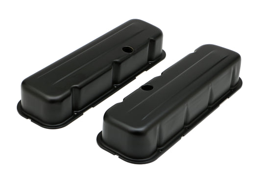 Trans-Dapt Performance Chevy 396-502 Tall Asphalt Black Powder Coated Baffled Valve Covers 8692