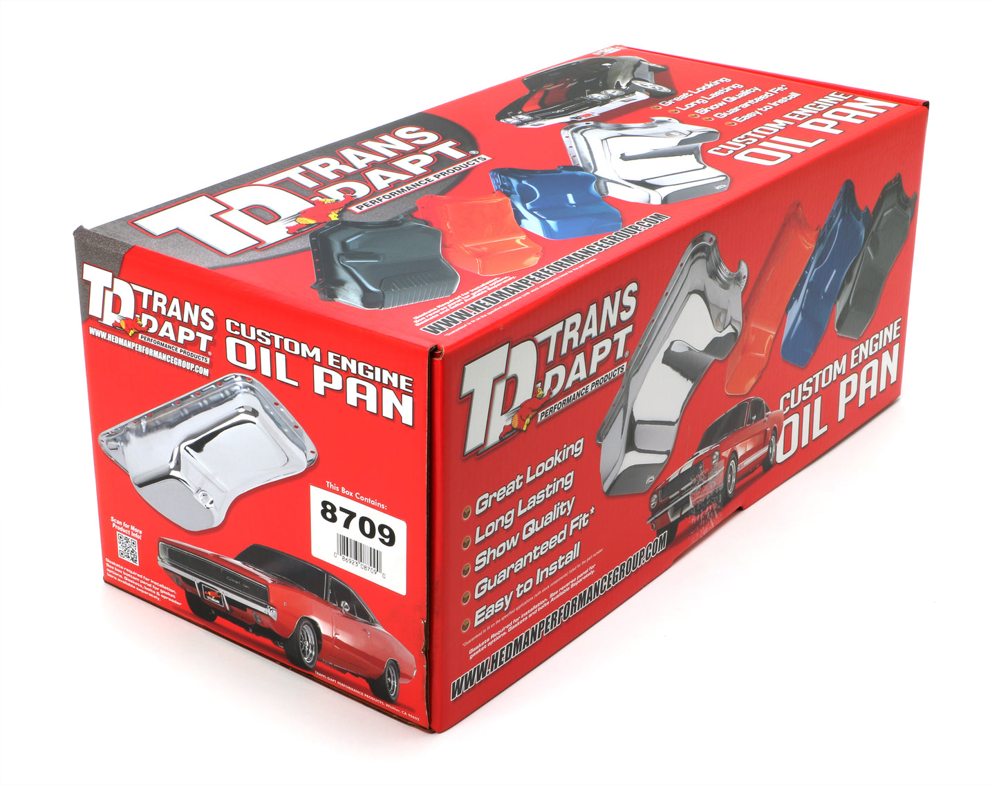 Trans-Dapt Performance Mopar 318-340 Asphalt Black Powder Coated Oil Pan 8709