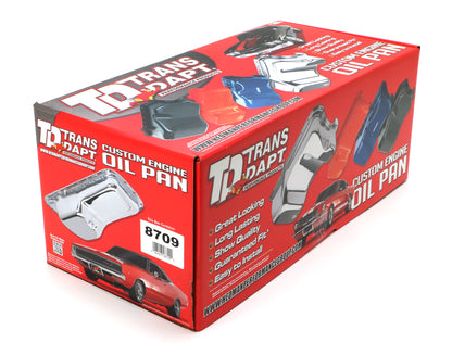 Trans-Dapt Performance Mopar 318-340 Asphalt Black Powder Coated Oil Pan 8709