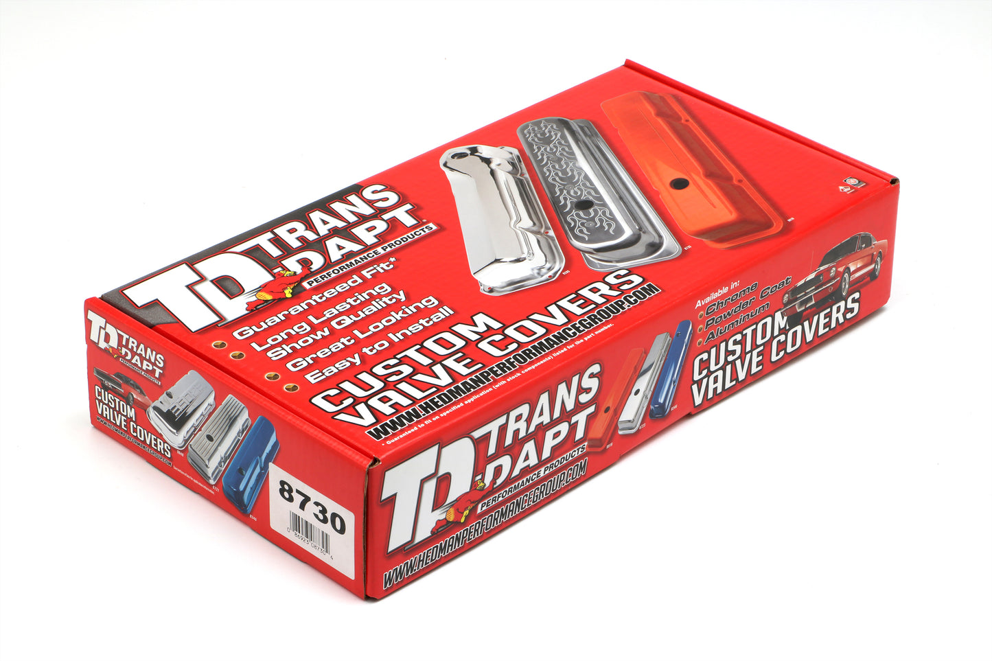 Trans-Dapt Performance Sb Ford Asphalt Black Powder Coated Valve Covers 8730