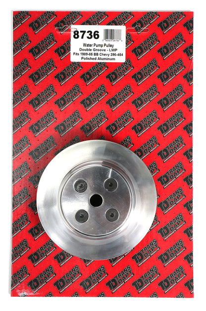 Trans-Dapt Performance Water Pump Pulley Aluminum Bb Chevy Lwp Polished Finish 8736