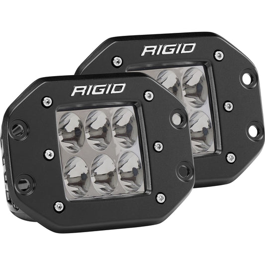 RIGID Industries D-Series PRO LED Light Driving Optic Flush Mount Black Housing Pair 512313