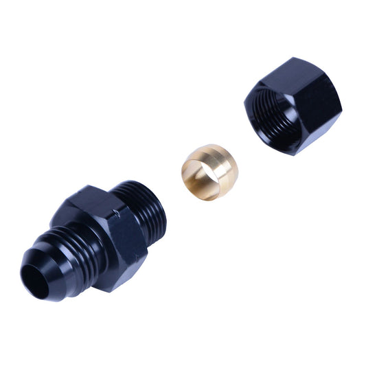 Derale 3/8‚ Transmission Cooler Line to -6AN Male Black anodized Fitting 13045