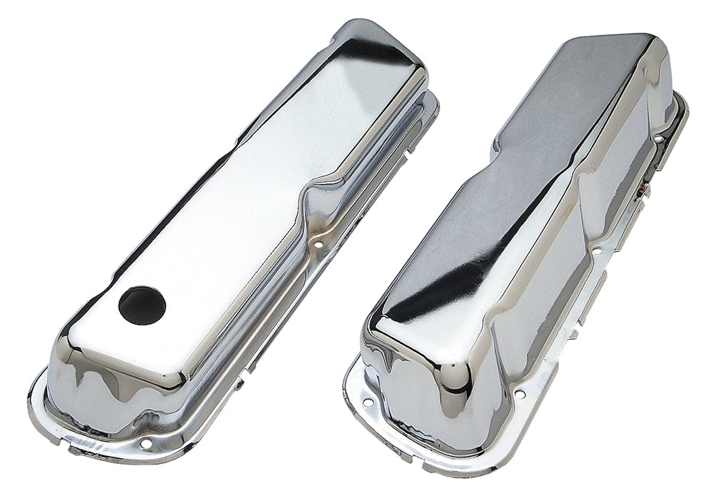 Trans-Dapt Performance O.E.M. Reproduction Design Valve Covers; Stock; 1986-1995 Ford 5.0L- Chrome 8867