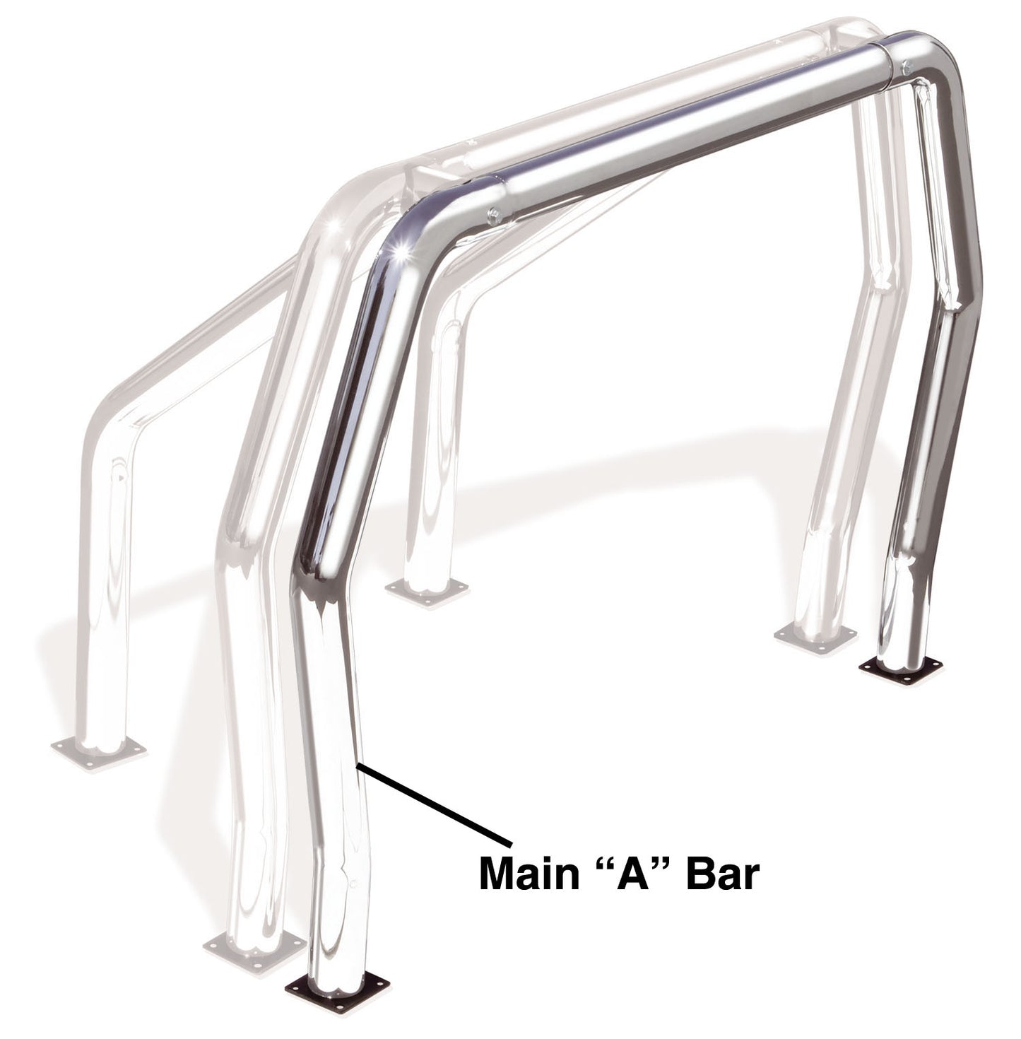 Go Rhino 98001C Bed Bar Compenent "A" Additional Bar Chrome