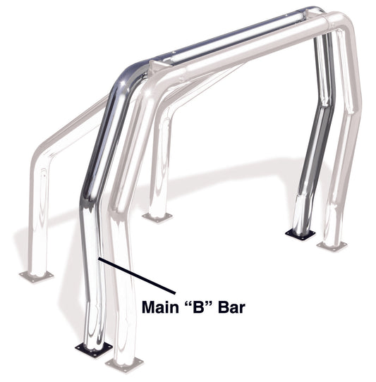 Go Rhino 95002PS Bed Bar Compenent "B" Main L Bar Polished Stainless Steel