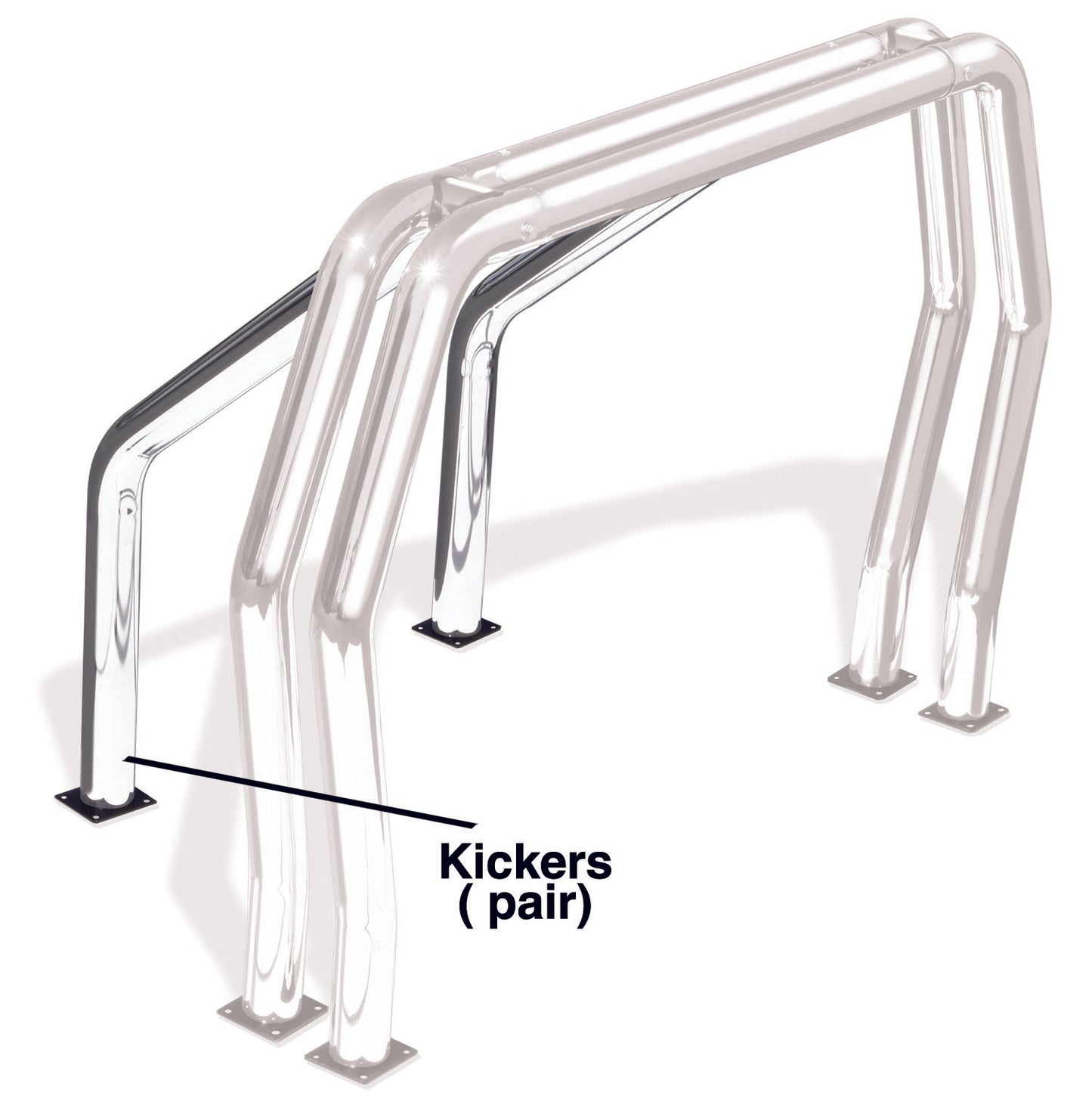 Go Rhino 9390C Bed Bar Component Pair Of Kickers (Behind Wheel Wells) Chrome
