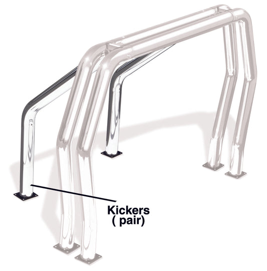 Go Rhino 9370PS Bed Bar Component Pair Of Kickers (Between Wheel Wells) Polished Stainless Steel
