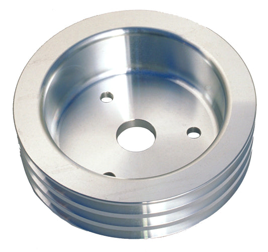 Trans-Dapt Performance Crankshaft Pulley; 3 Groove; Chevrolet 396-454; Short Water Pump- Machined Aluminum 8878