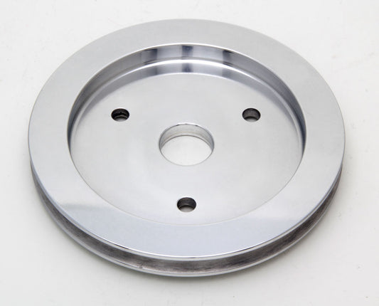 Trans-Dapt Performance Crankshaft Pulley; 1 Groove; 1955-1968 Chevrolet 396-454; Short Water Pump- Polished Aluminum 8892