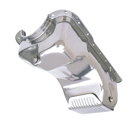 Trans-Dapt Performance 83-93 Ford 5.0L Fox-Body Slam-Guard Oil Pan; Factory Front Sump Cars Only- Silver Powder-Coat 8919