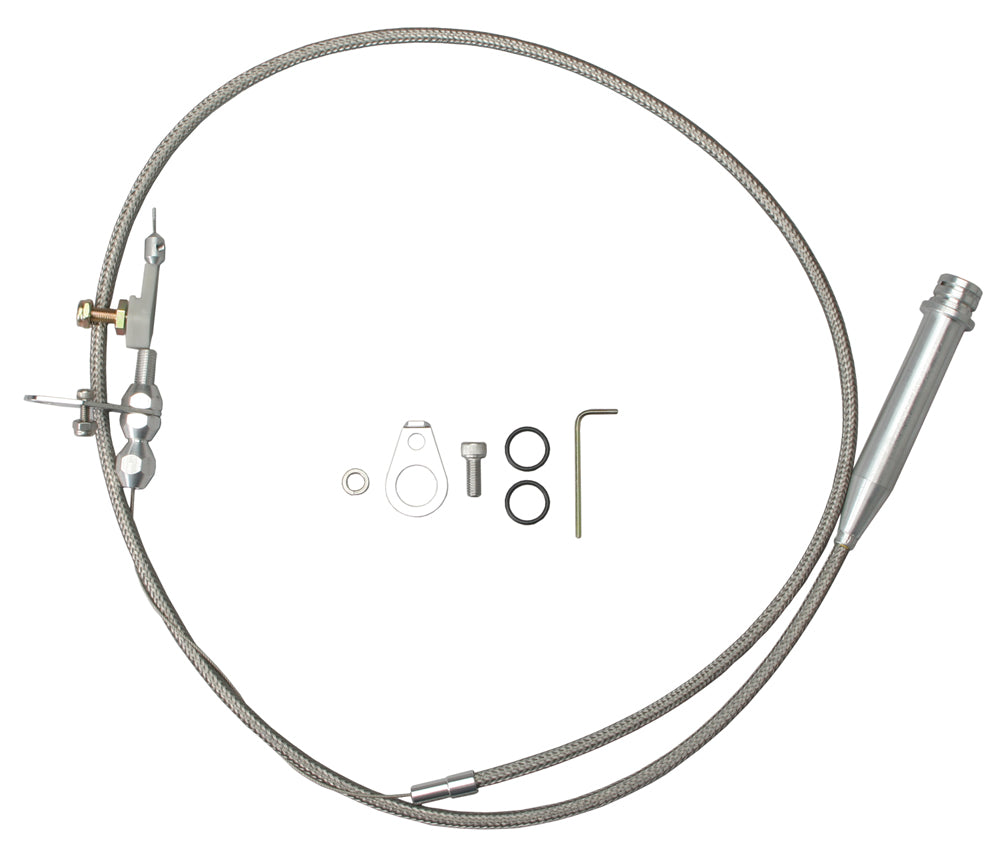 Trans-Dapt Performance Carburetor Kickdown Cable; Sb Chevy With 700R4-Braided Stainless Steel 8985