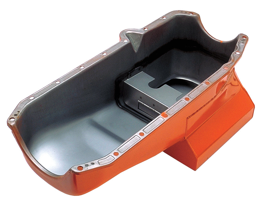 Trans-Dapt Performance 1980-85 Chevy 283-350 Street And Strip Oil Pan (7 Qts.); 8-1/4 In. Deep- Orange 8991