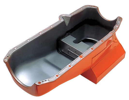 Trans-Dapt Performance 1980-85 Chevy 283-350 Street And Strip Oil Pan (7 Qts.); 8-1/4 In. Deep- Orange 8991