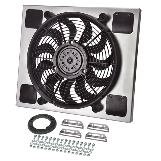 Derale Powerpack - High Output Single 14" Electric RAD Fan/Aluminum Shroud Kit 16817