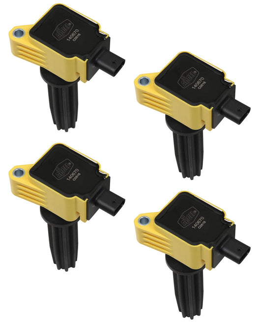 ACCEL Ignition Coil - SuperCoil - 2012-2017 Ford EcoBoost 2.0L/2.3L - L4 - Yellow - 4-Pack 140670-4