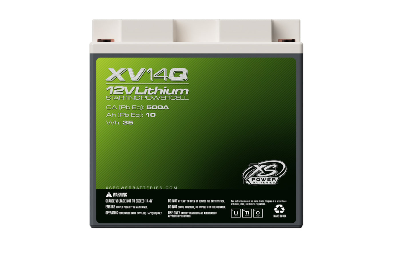 XS Power Batteries 12V Lithium Titanate XV Series Batteries - M6 Terminal Bolts Included 670 Max Amps XV14Q