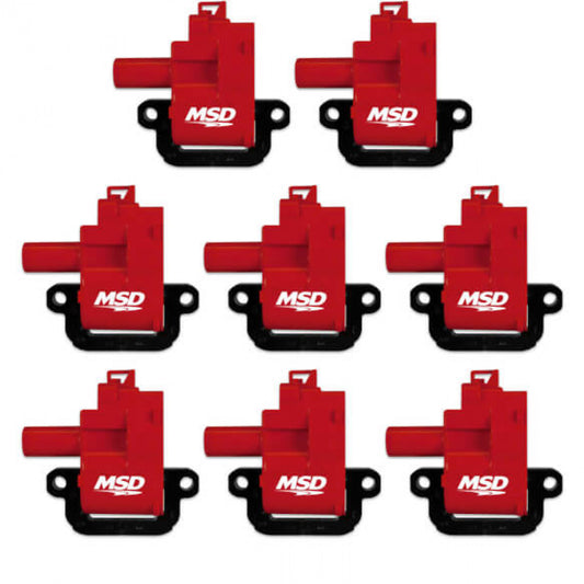 MSD Ignition Coil - GM LS Blaster Series - LS1/LS6 Engines - Red - 8-Pack '82628