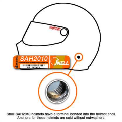 HANS III Device Head & Neck Restraint Post Anchors Medium 20 Degrees FIA/SFI SA Helmet SIM-H3-PA-M-FS-SA