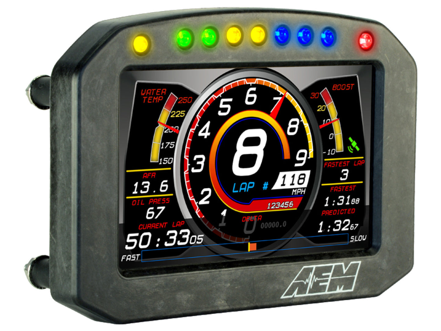 AEM CD-5 Carbon Flat Panel Digital Racing Dash Display - Non-Logging / Non-GPS 30-5600F