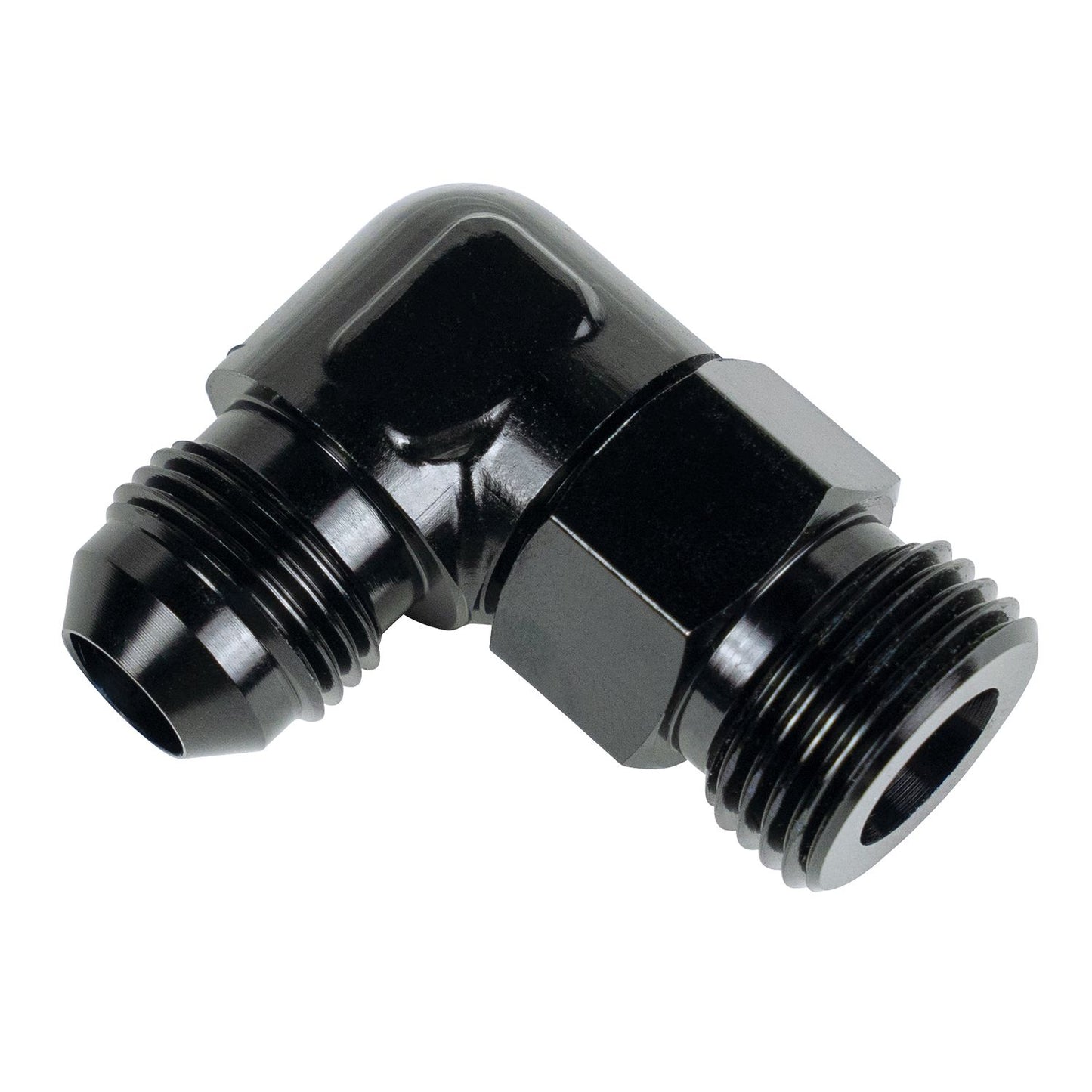 Derale Aluminum Swivel Fitting 90 Degree 7/8-14 UNF x -6AN Male 59506