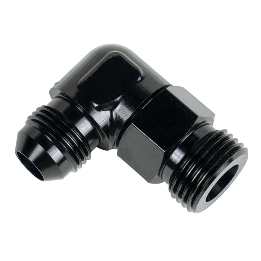 Derale Aluminum Swivel Fitting 90 Degree 7/8-14 UNF x -8AN Male 59508