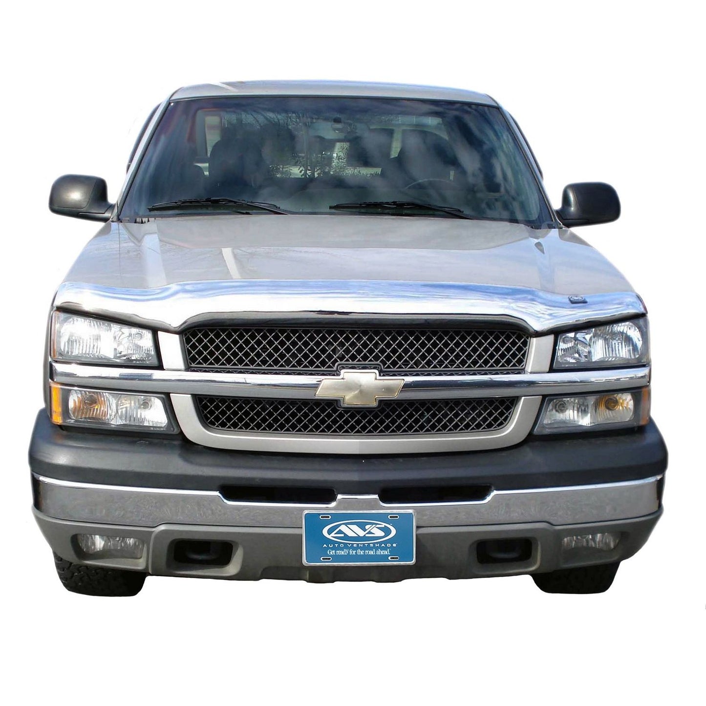 Auto Ventshade 680815 Chrome Hood Shield For 2002-2006 Avalanche 1500/2500 W/o Body Cladding 2003-2005 Silverado 1500 2003-2004 Silverado 2500/3500