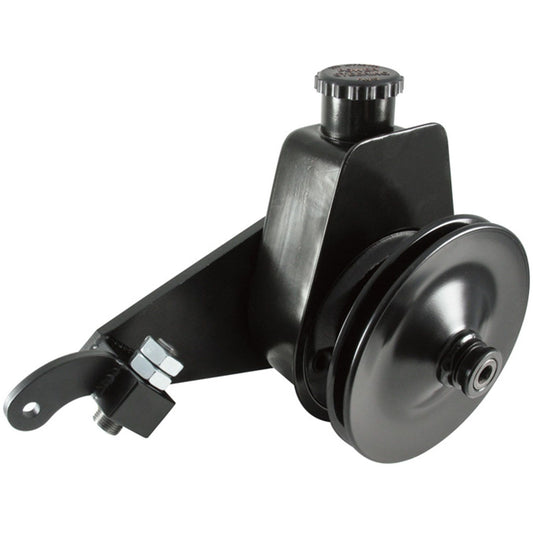 Borgeson - Power Steering Pump Kit - P/N: 800335 - Ford power steering pump upgrade. Fits Ford Y-Block. Includes pump bracket pulley and hardware. Painted black.