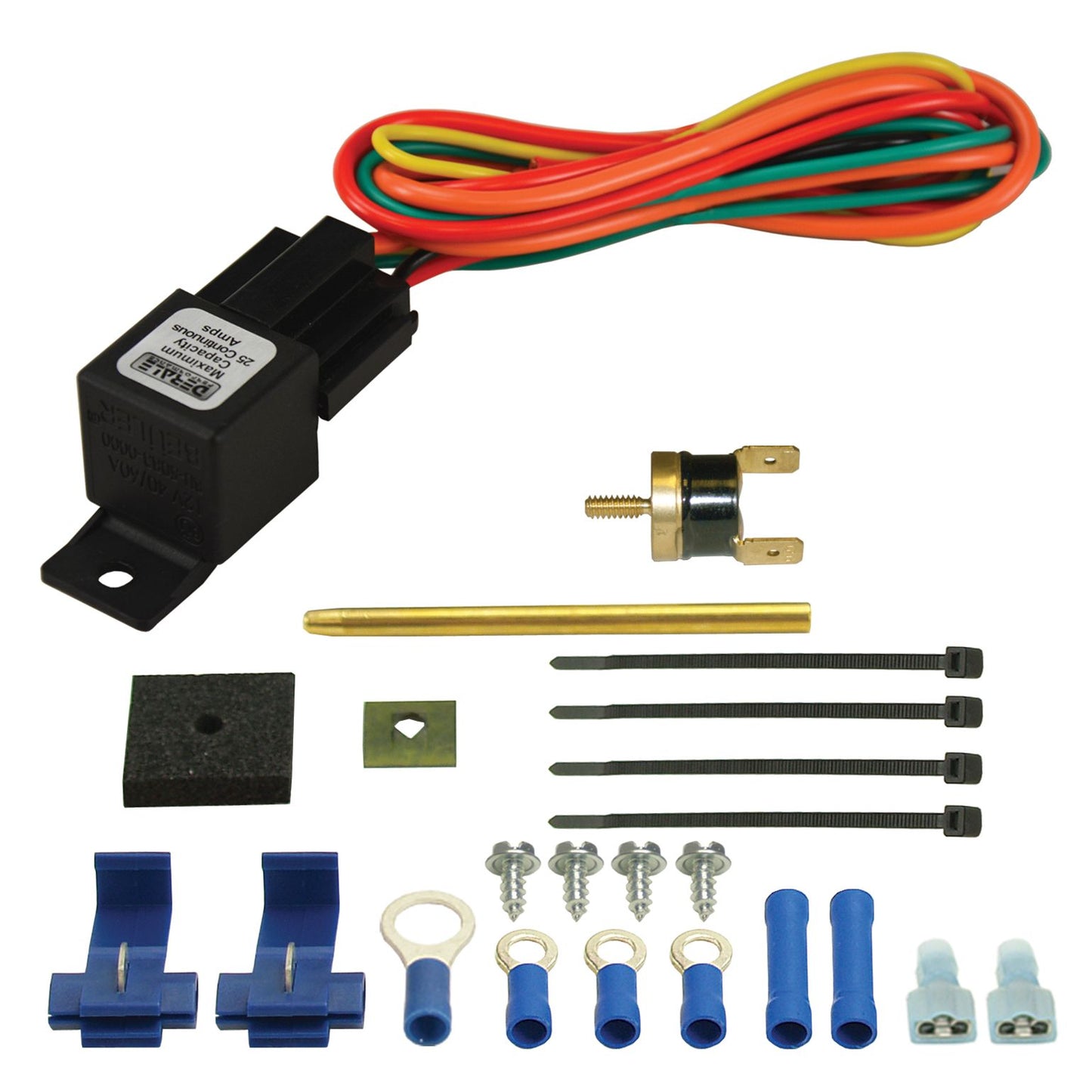 Derale Premium Single Stage 180 DegreeF Fan Controller with Push In Probe, 25 Amp 16738