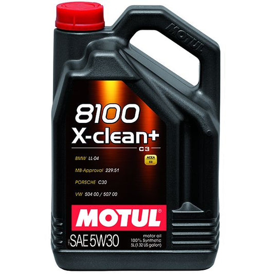 Motul 8100 X-CLEAN + 5W30 - 5L - Synthetic Engine Oil 106377