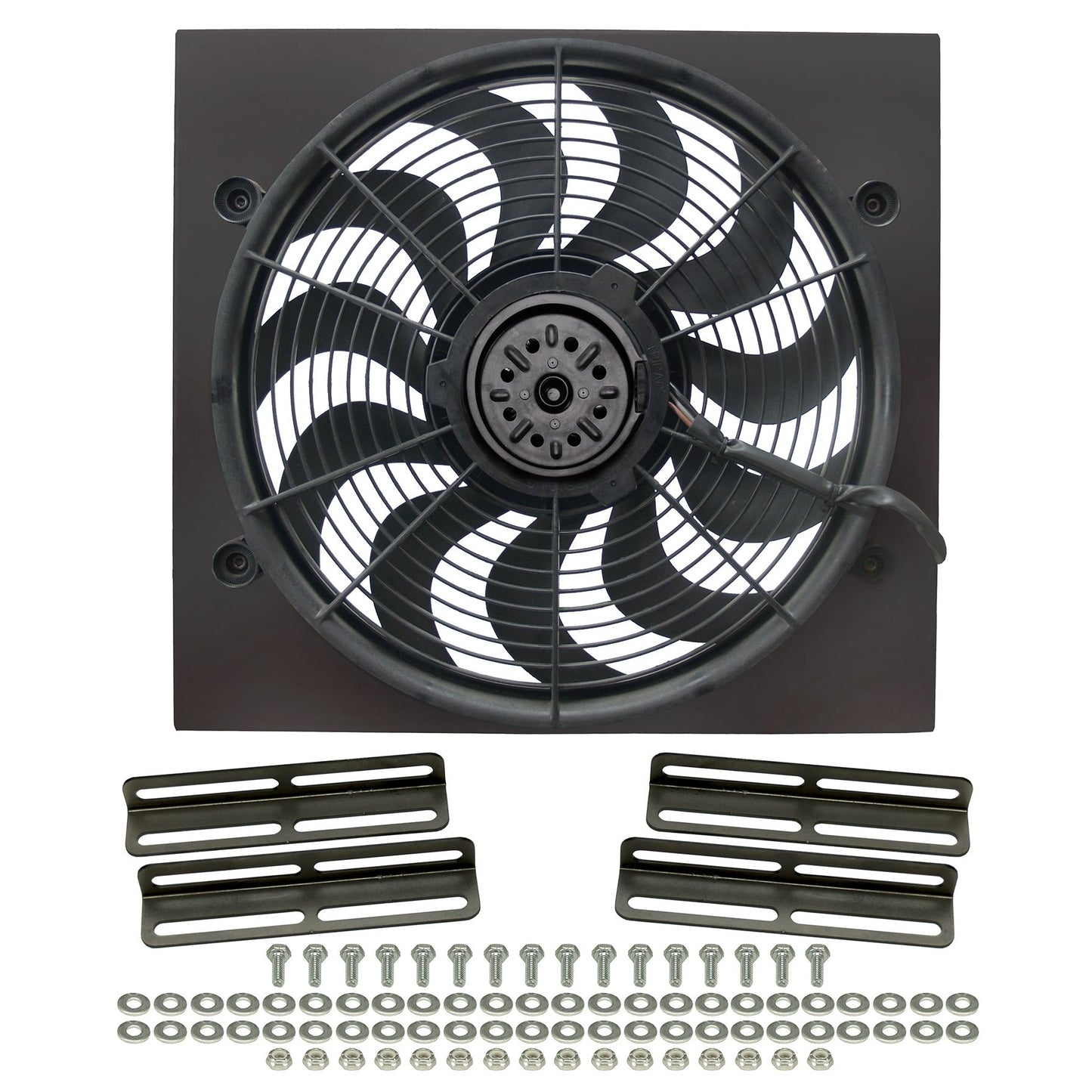 Derale High Output 17" Electric Puller Fan/Black Steel Shroud Kit 16919
